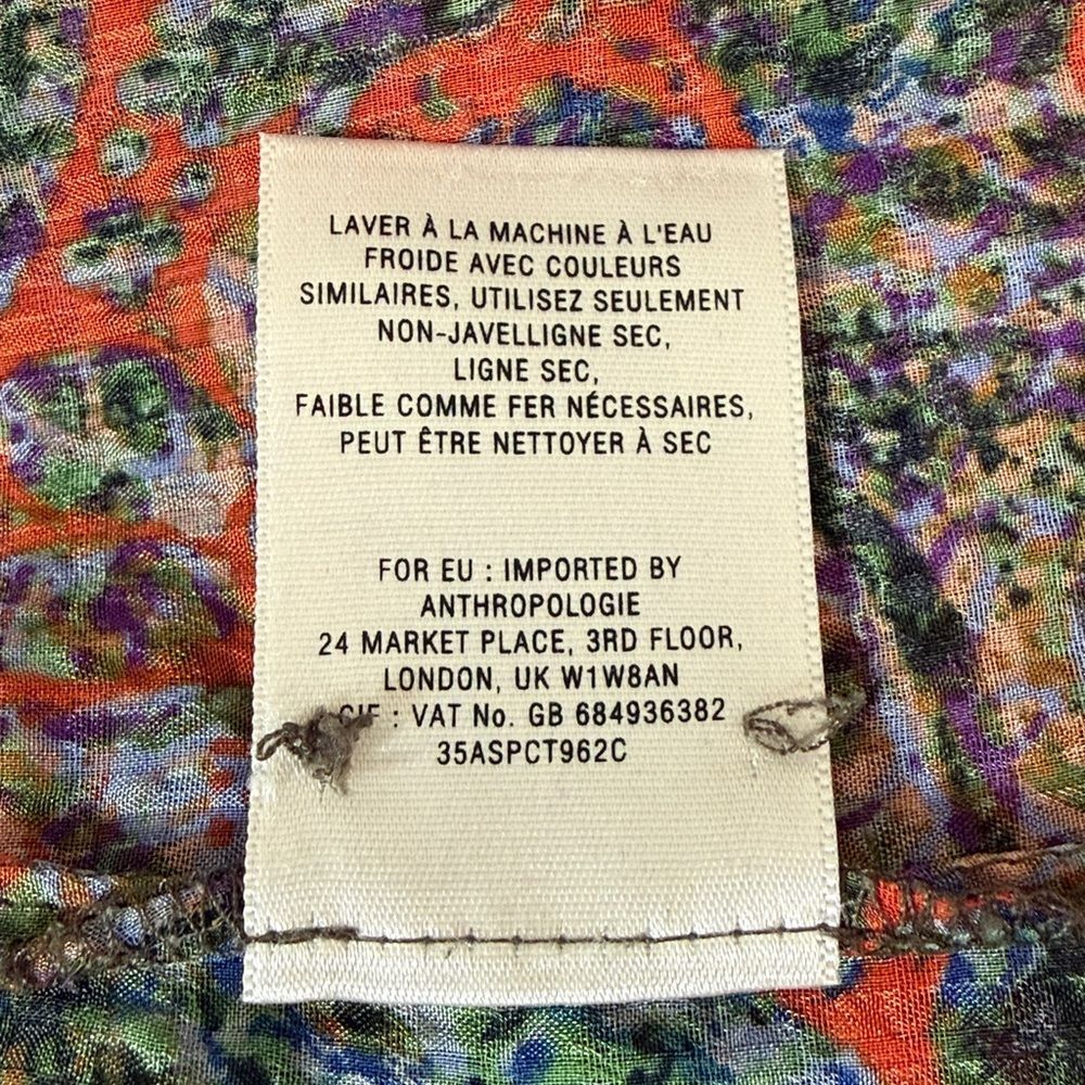 Anthropologie NIYA Edme & Esyllte Paisley Medallion Semi Sheer Peasant Blouse - Picture 16 of 16